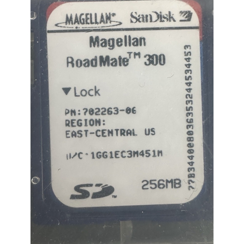 Sim Card Magellan Road Mate 300 East-Central US Compatable With Garmin